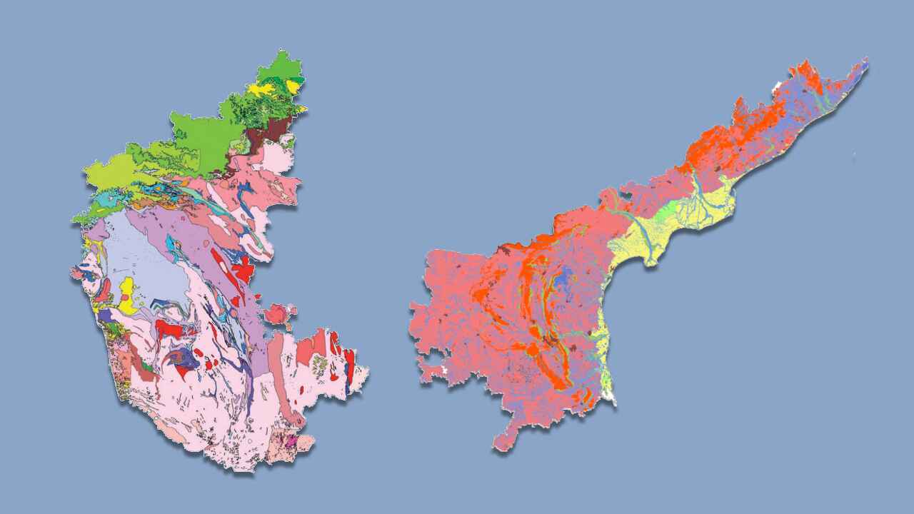 Geomorphology Map of Karnataka and Andhra Pradesh