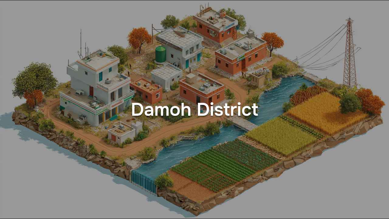 Village Amenities for Damoh District of Madhya Pradesh, 2011