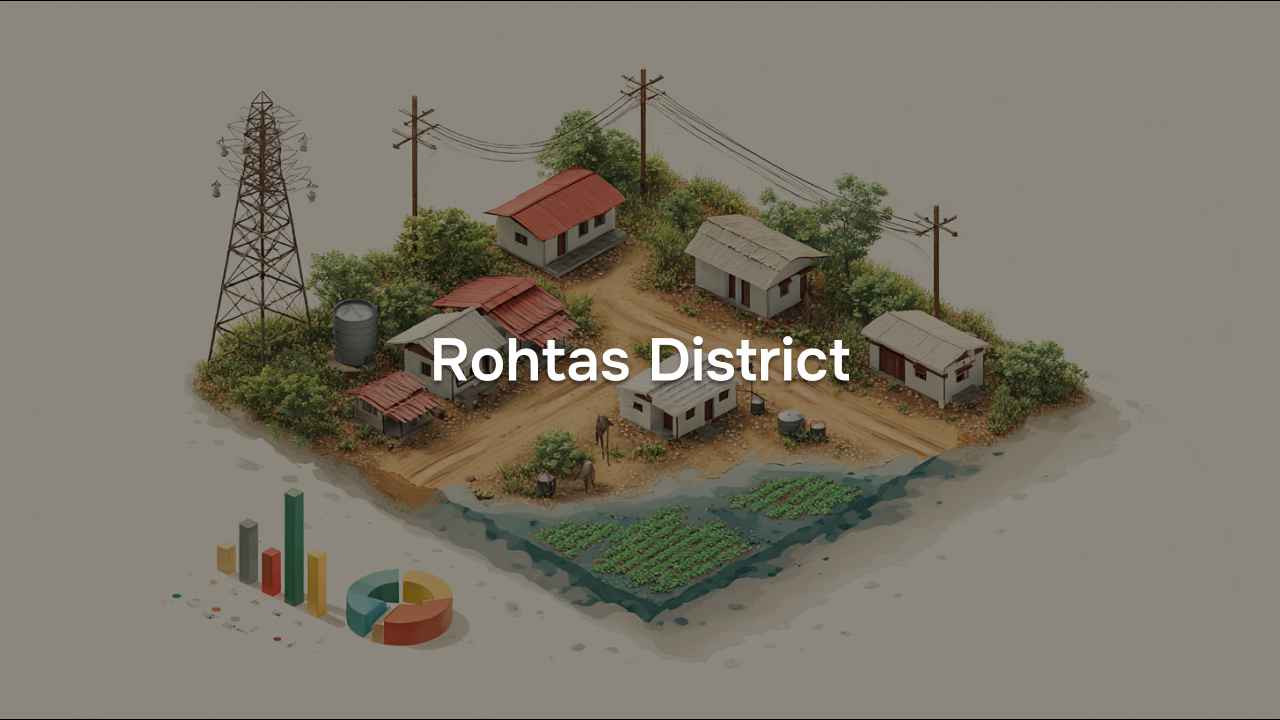 Village Amenities for Rohtas District of Bihar, 2011